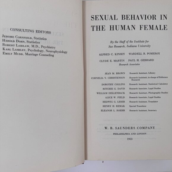Sexual Behavior In The Human Female By Kinsey Pomeroy Martin & Gebhard 1st Ed - Picture 2 of 16